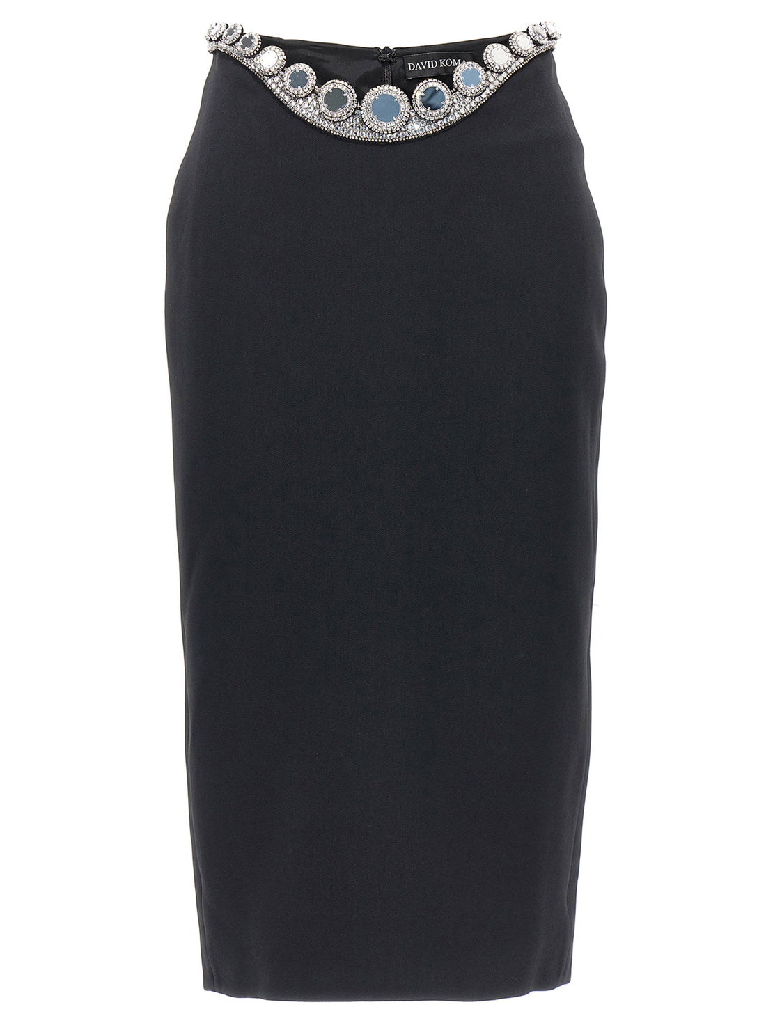 David Koma Puffer Circle Embroidery Skirt Black