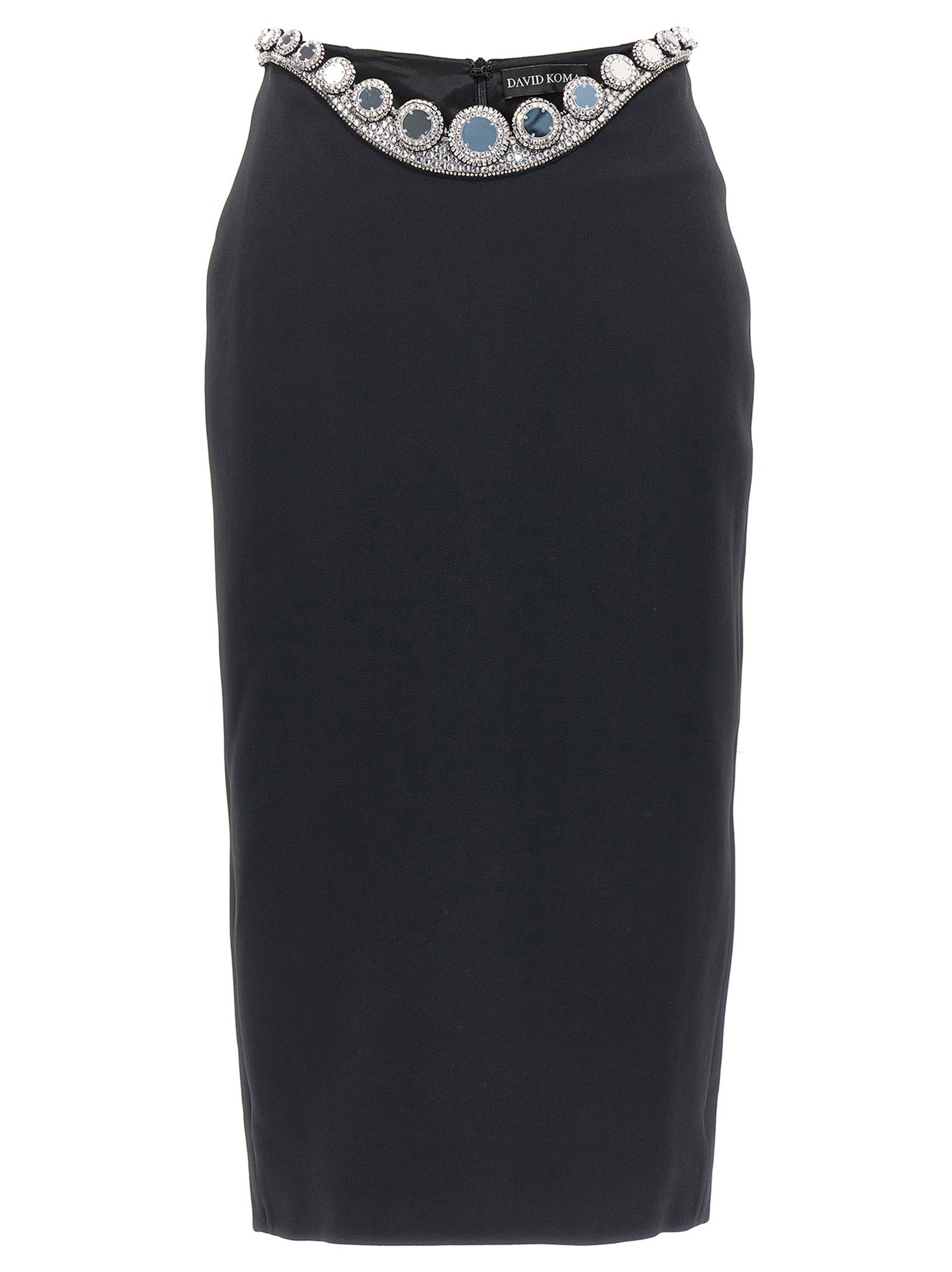 David Koma Puffer Circle Embroidery Skirt Black