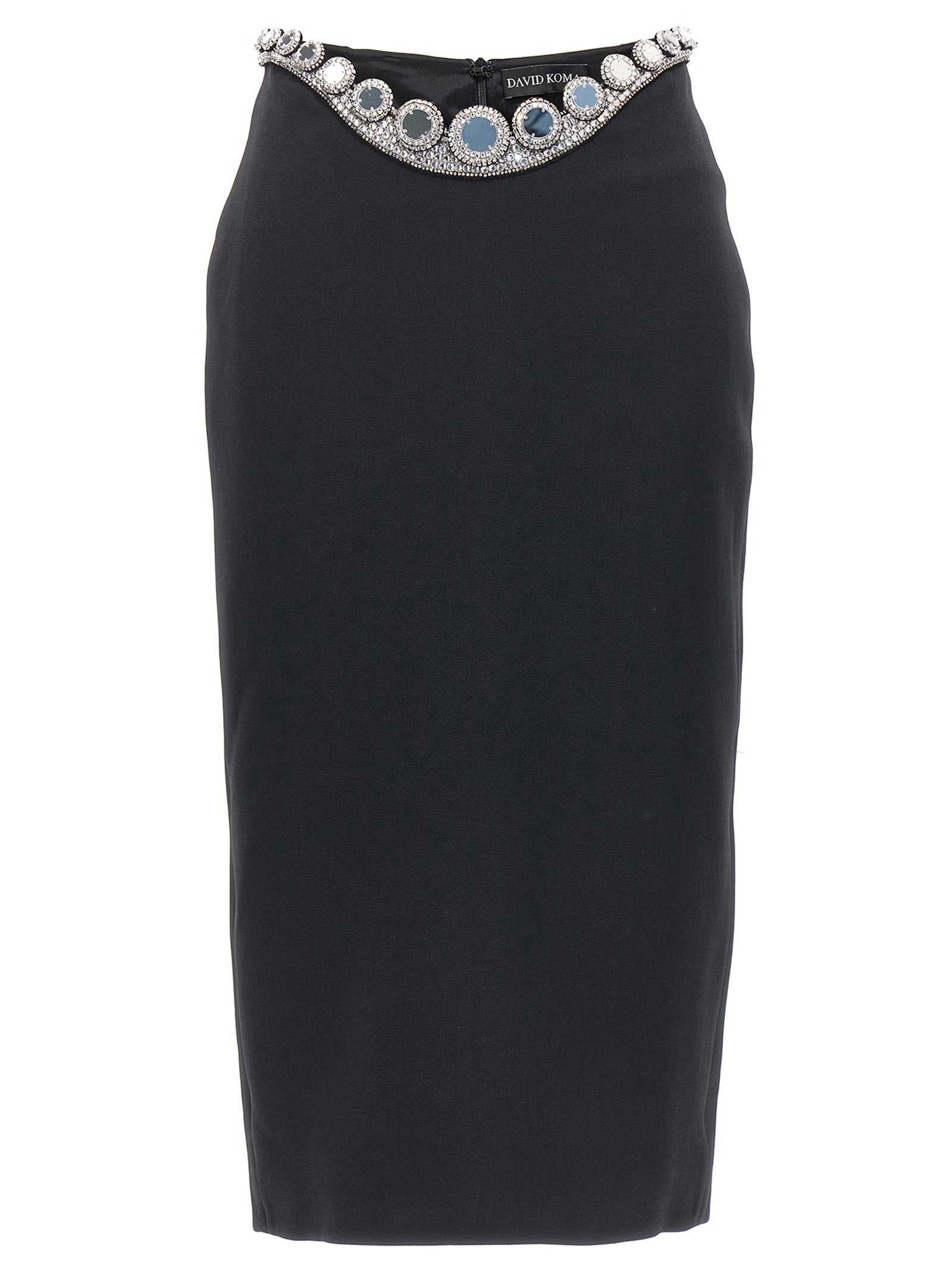 David Koma Puffer Circle Embroidery Skirt Black