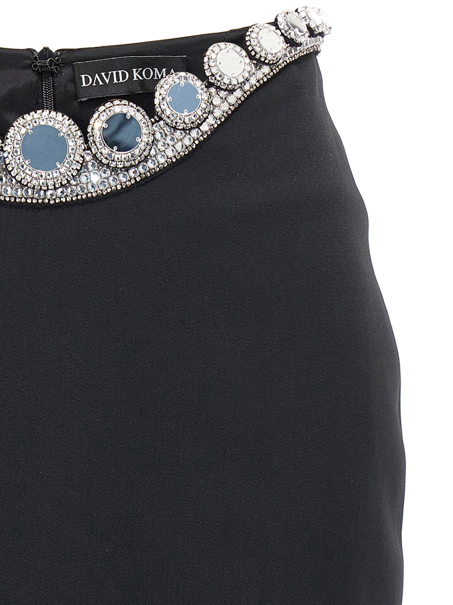 David Koma Puffer Circle Embroidery Skirt Black