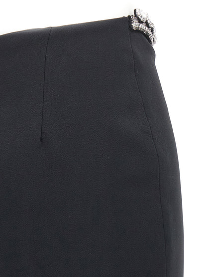 David Koma Puffer Circle Embroidery Skirt Black