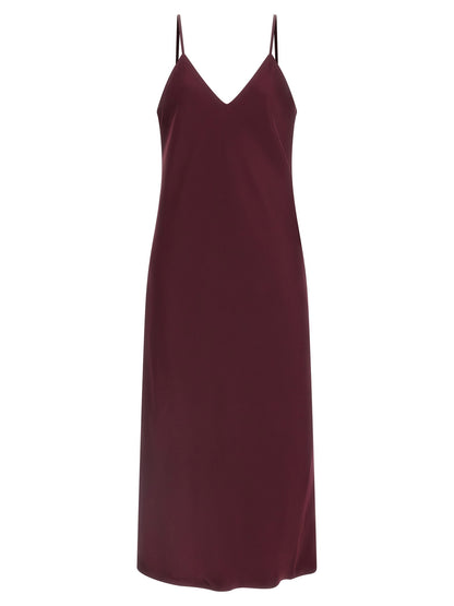 Norma Kamali Bias Slip Midi Dress Bordeaux