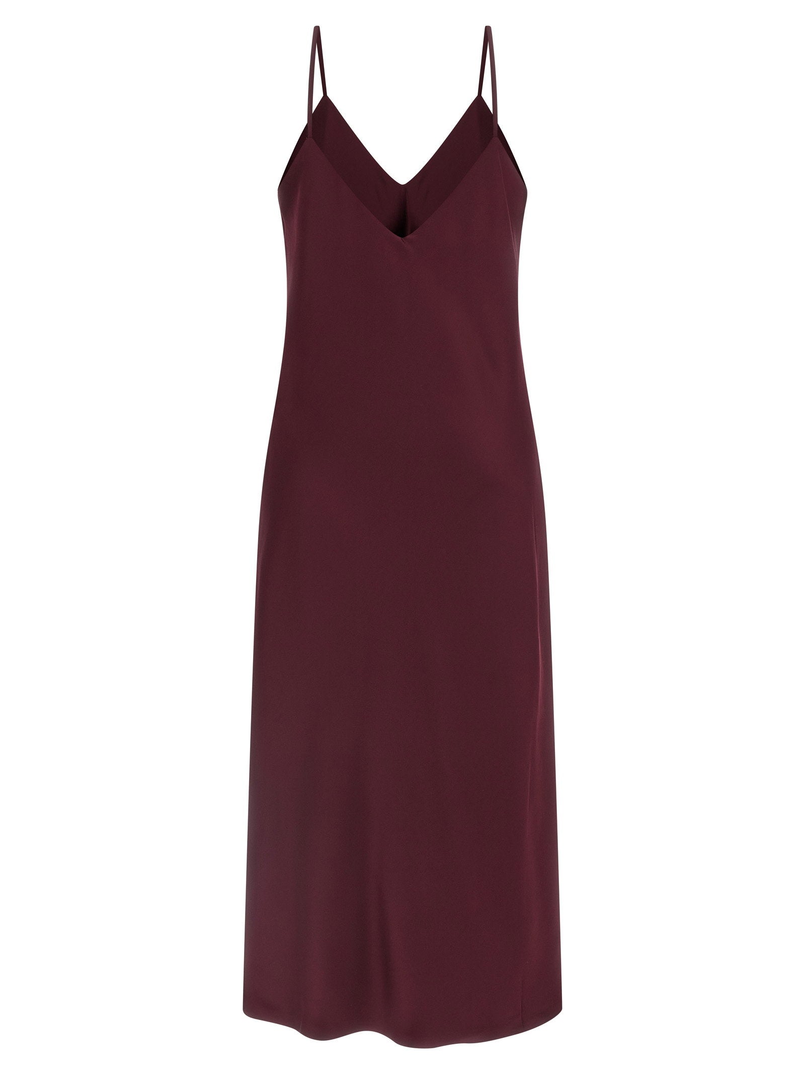 Norma Kamali Bias Slip Midi Dress Bordeaux