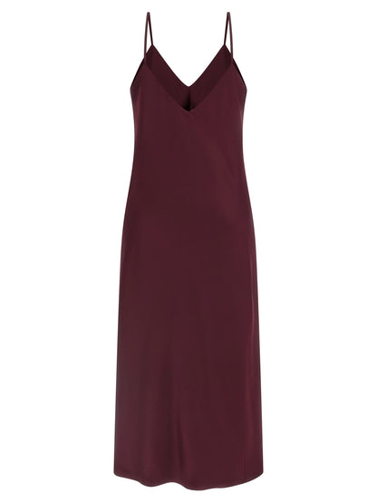 Norma Kamali Bias Slip Midi Dress Bordeaux