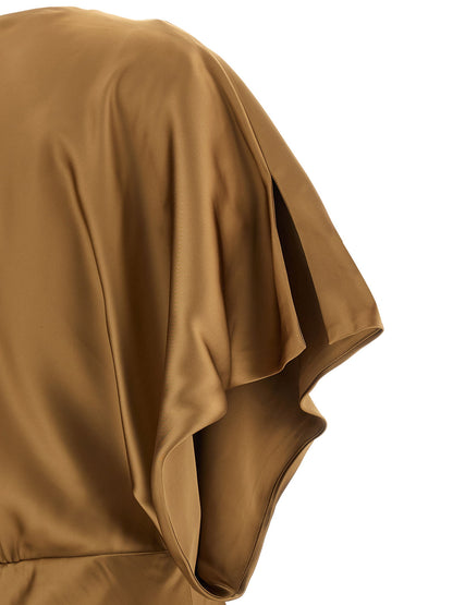 Norma Kamali Reverse Obie Dress Beige