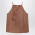 Max Mara Studio Tobacco-Coloured Ramie Gauze Top with American Neckline Brown