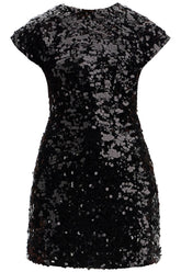 Ganni Velvet and sequin mini dress