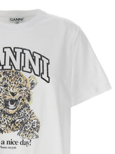 Ganni Leopard T-shirt White