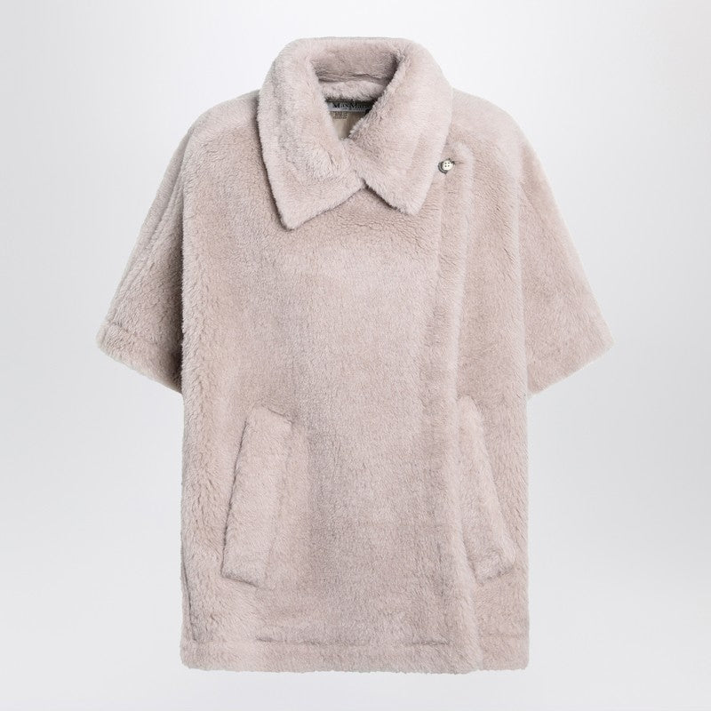 Max Mara Beige Alpaca and Wool Teddy Cape Beige