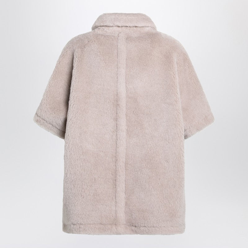 Max Mara Beige Alpaca and Wool Teddy Cape Beige