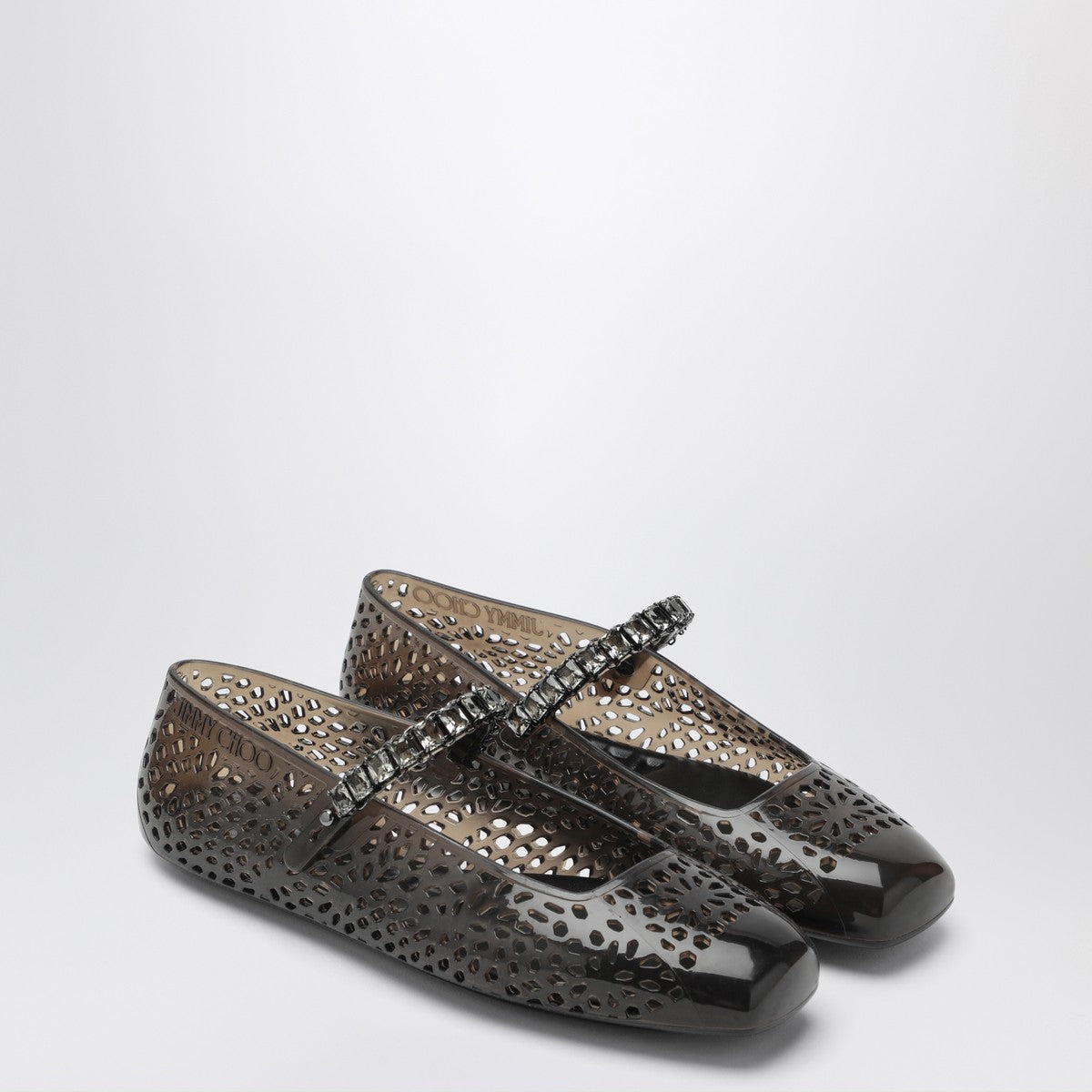 Jimmy Choo The Jelly Crystal Ballet Flats Black
