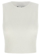 Elisabetta Franchi Ribbed Crop Top White