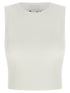 Elisabetta Franchi Ribbed Crop Top White
