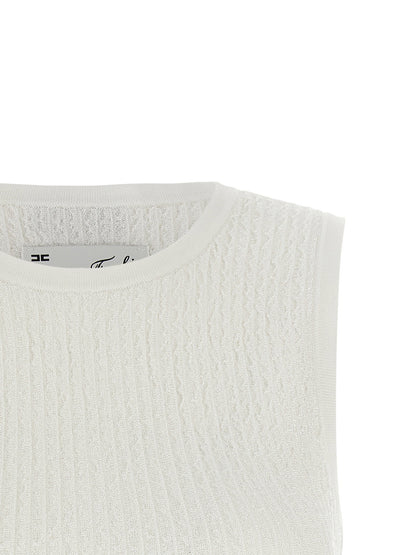 Elisabetta Franchi Ribbed Crop Top White