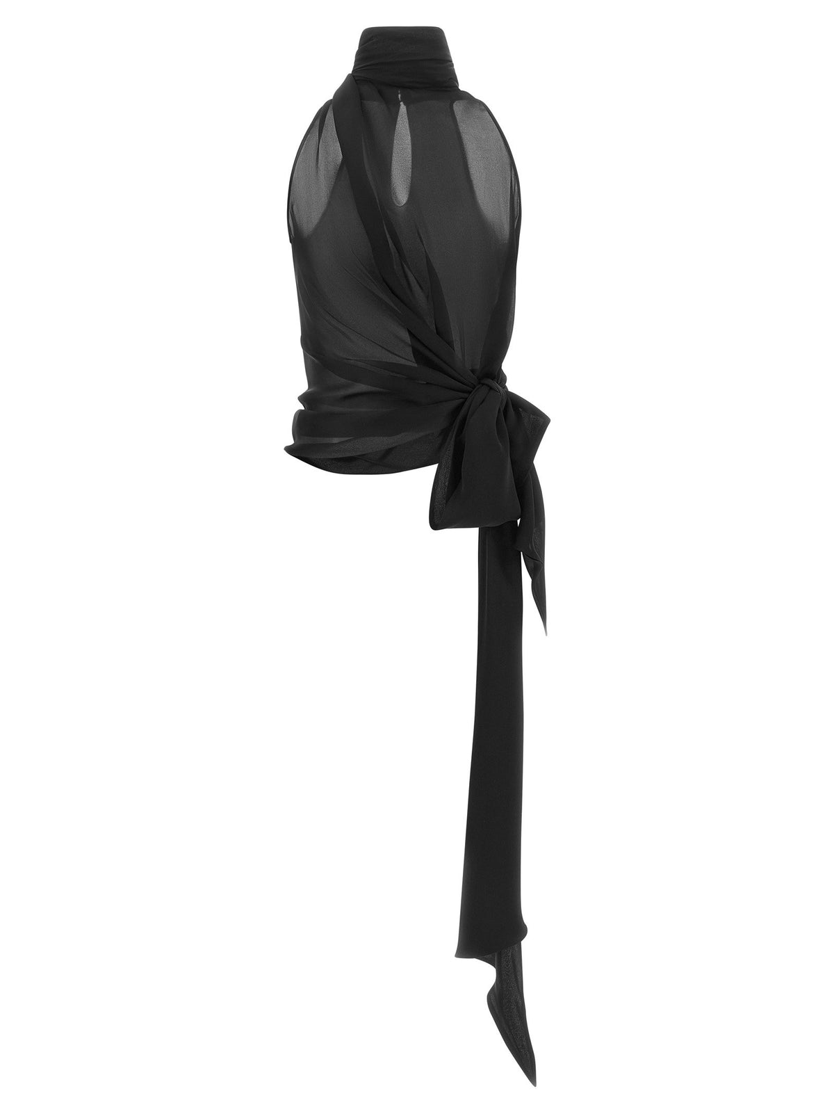 Balmain American Neckline Top Black  