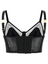 Elisabetta Franchi Cool Wool And Tulle Top Black