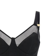 Elisabetta Franchi Cool Wool And Tulle Top Black