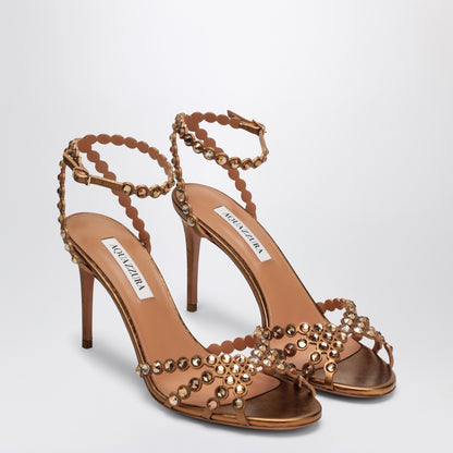Aquazzura Tequila 85 Rhinestone Sandals Metal