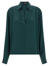 Tom Ford Satin Silk Polo Shirt Green