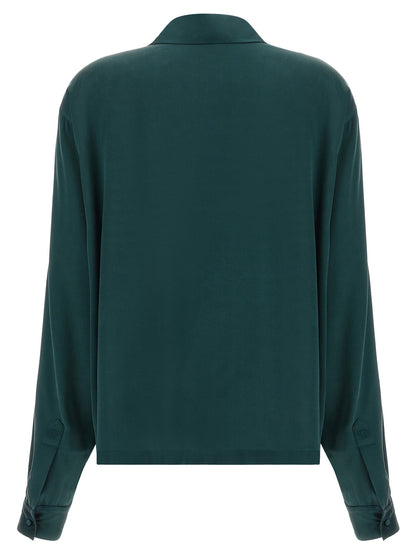 Tom Ford Satin Silk Polo Shirt Green