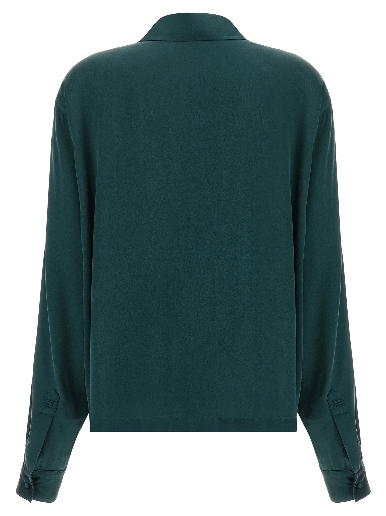 Tom Ford Satin Silk Polo Shirt Green
