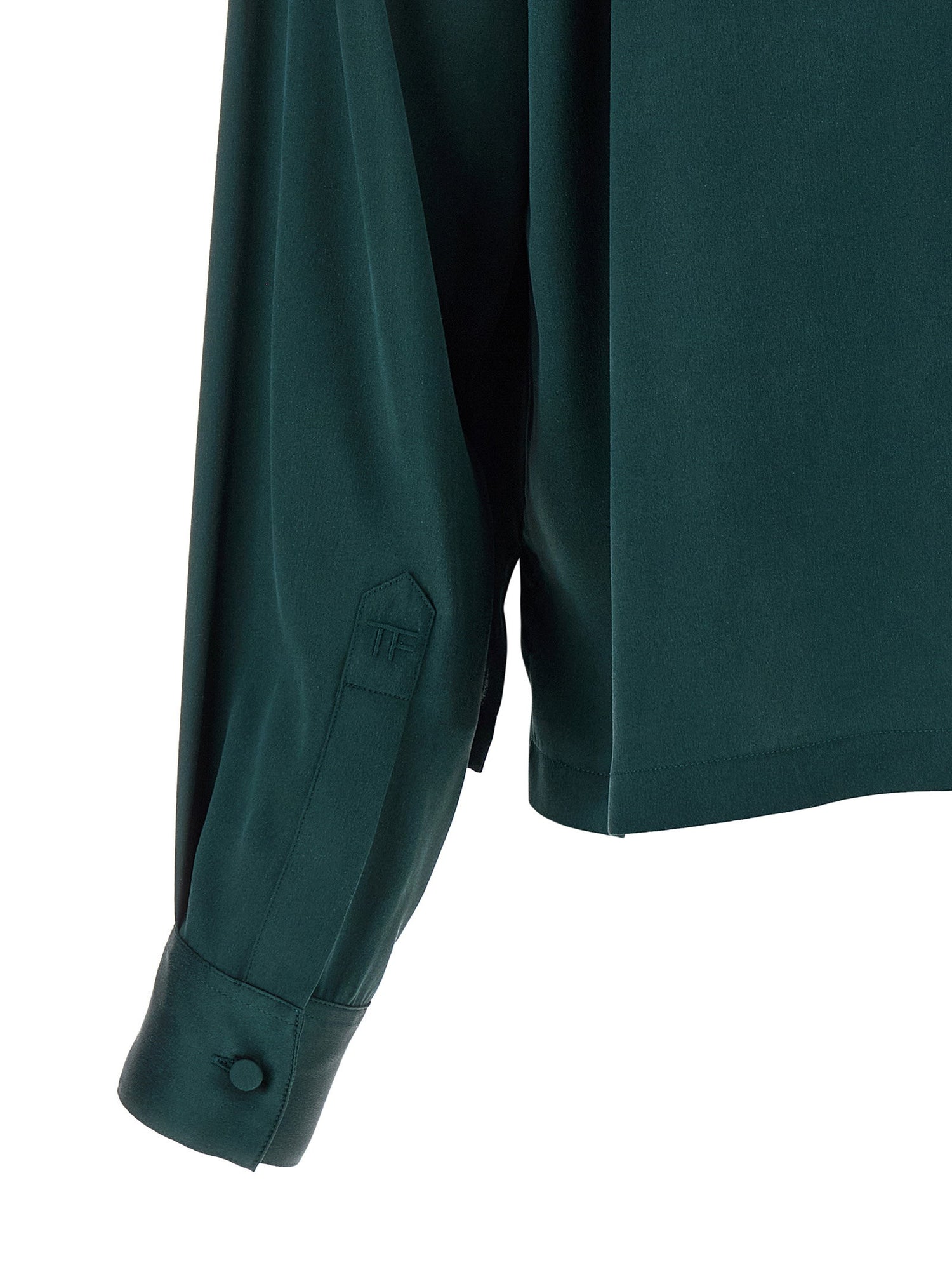 Tom Ford Satin Silk Polo Shirt Green