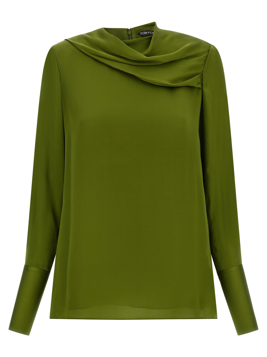 Tom Ford Draped Neck Blouse Green