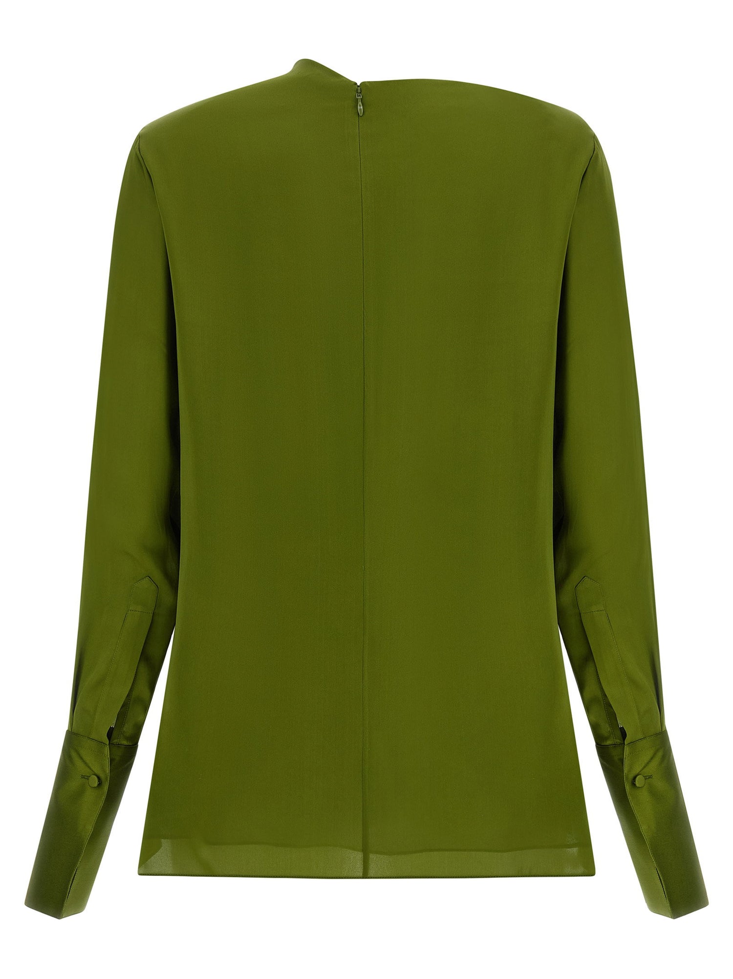 Tom Ford Draped Neck Blouse Green