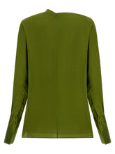 Tom Ford Draped Neck Blouse Green