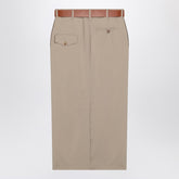Moschino Virgin Wool Midi Skirt with Adjustable Belt Beige