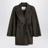 Max Mara Moss Green Short Wool Wrap Coat Green