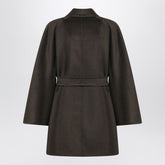 Max Mara Moss Green Short Wool Wrap Coat Green