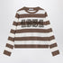 Max Mara Striped Wool Sweater with Embroidered Detail in Brown