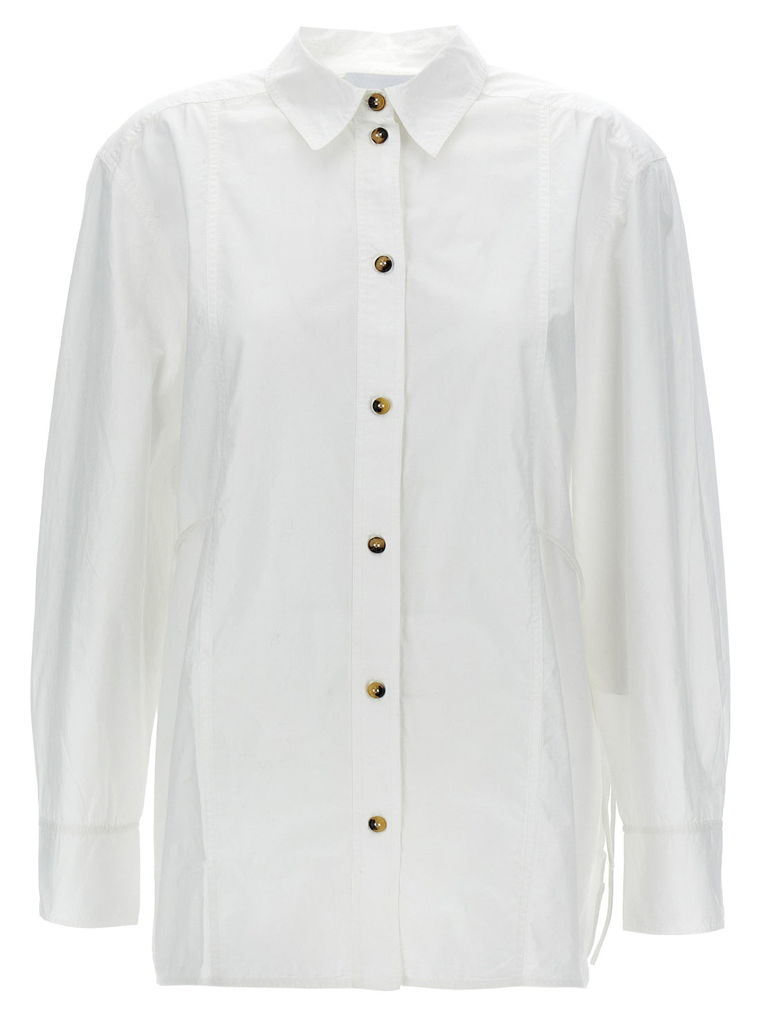 Ganni Lace-up Shirt White