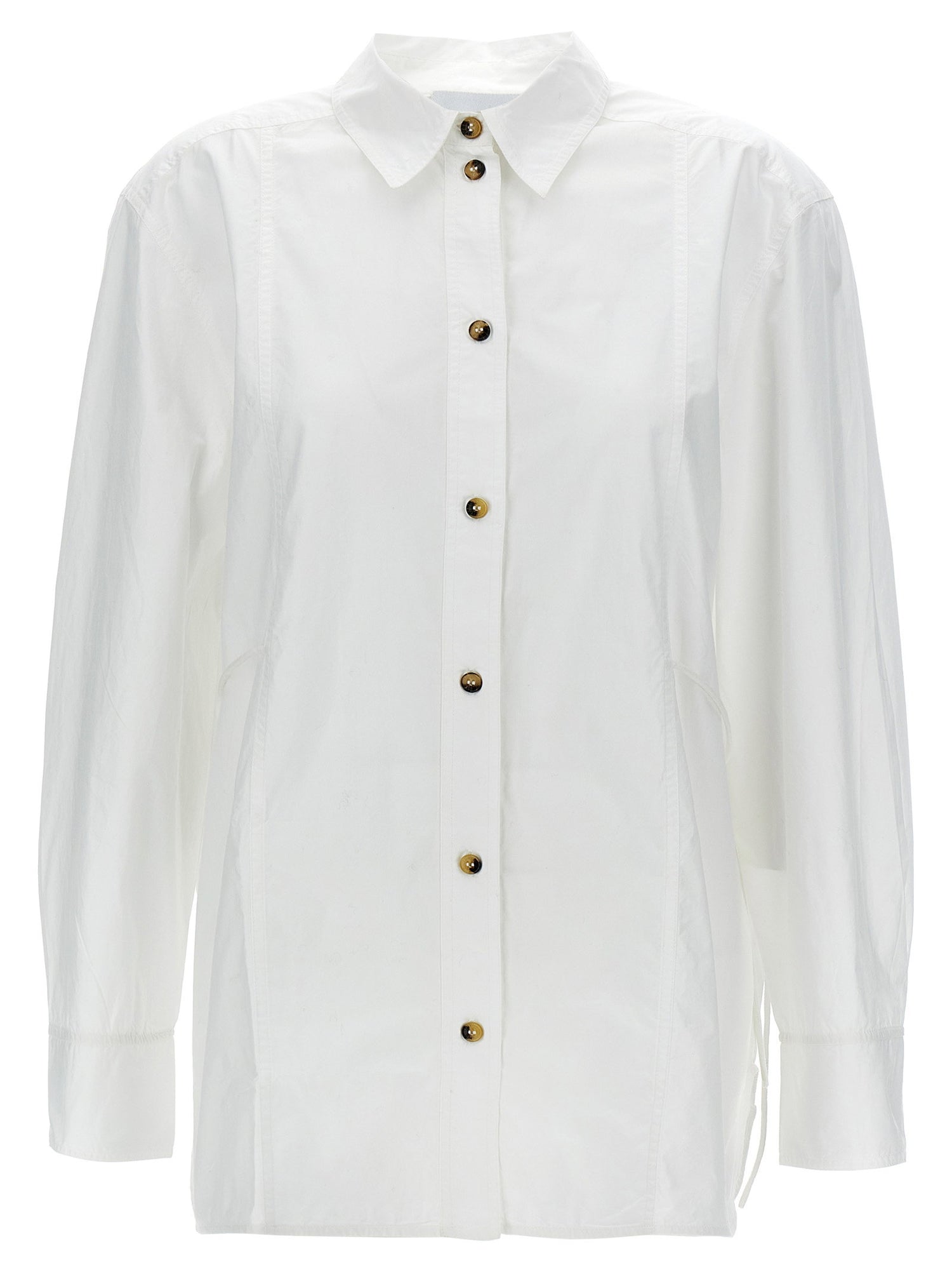 Ganni Lace-up Shirt White
