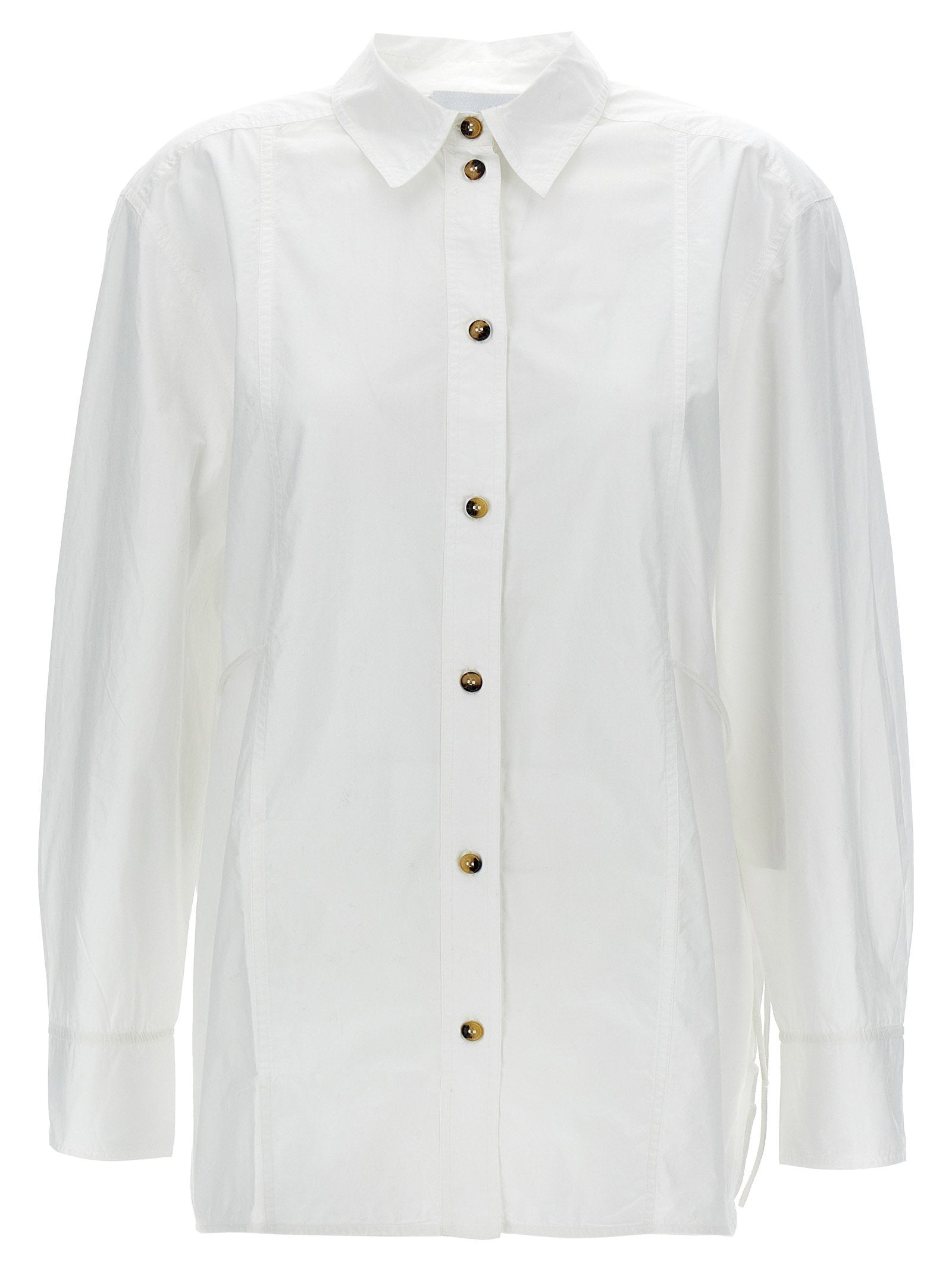 Ganni Lace-up Shirt White