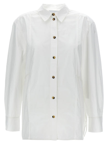 Ganni Lace-up Shirt White