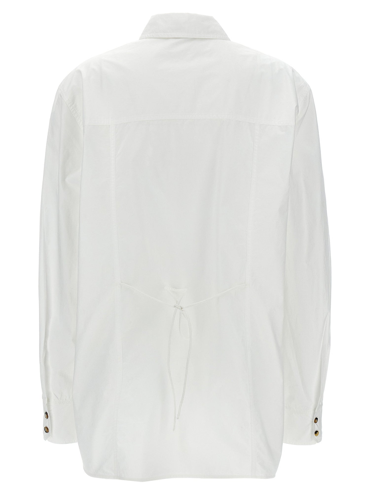 Ganni Lace-up Shirt White