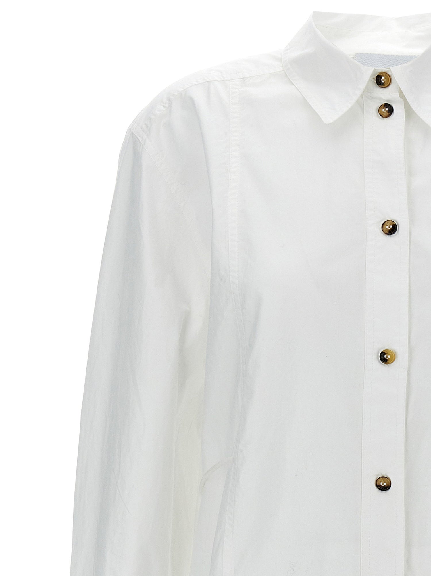 Ganni Lace-up Shirt White