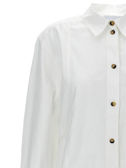Ganni Lace-up Shirt White