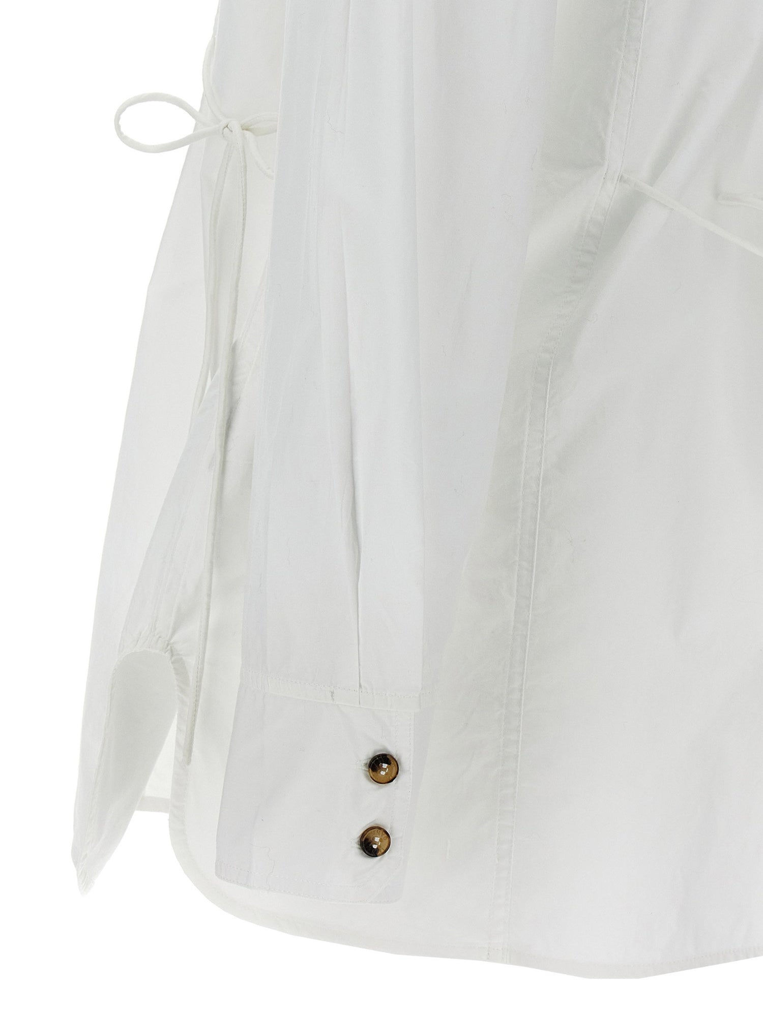 Ganni Lace-up Shirt White