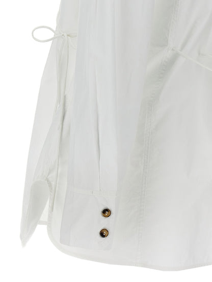 Ganni Lace-up Shirt White