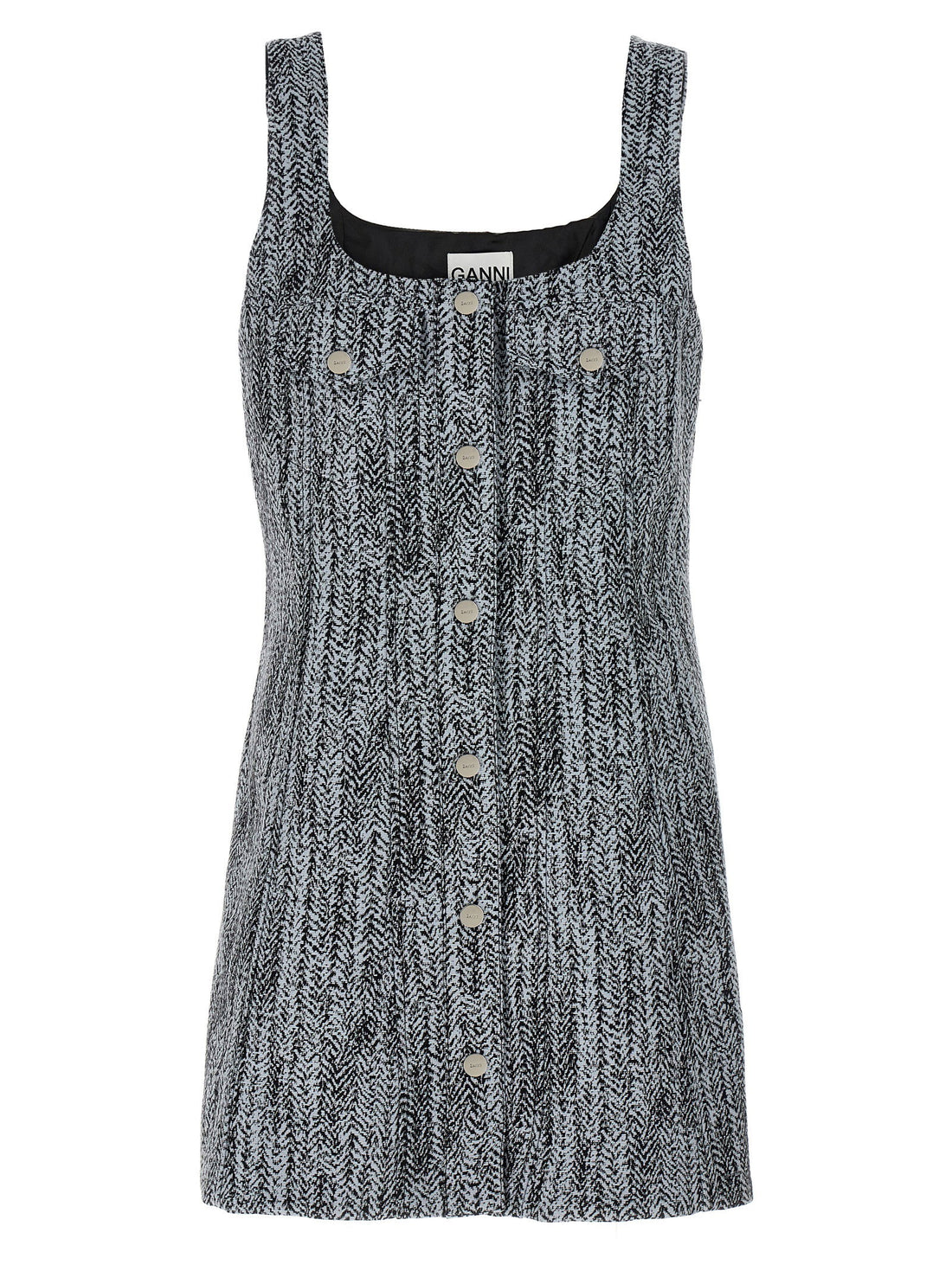 Ganni Tweed Dress Multicolor