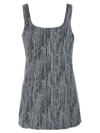 Ganni Tweed Dress Multicolor