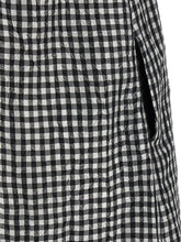 Ganni Crinkled Check Long Dress Black