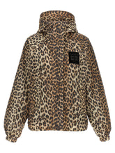 Ganni Leopard Print Nylon Windbreaker Multicolor