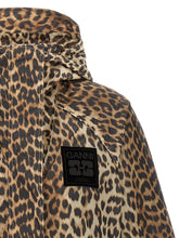 Ganni Leopard Print Nylon Windbreaker Multicolor