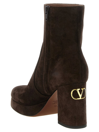 Valentino Garavani Fawcette Ankle Boots Brown