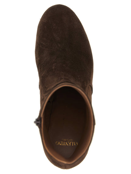Valentino Garavani Fawcette Ankle Boots Brown