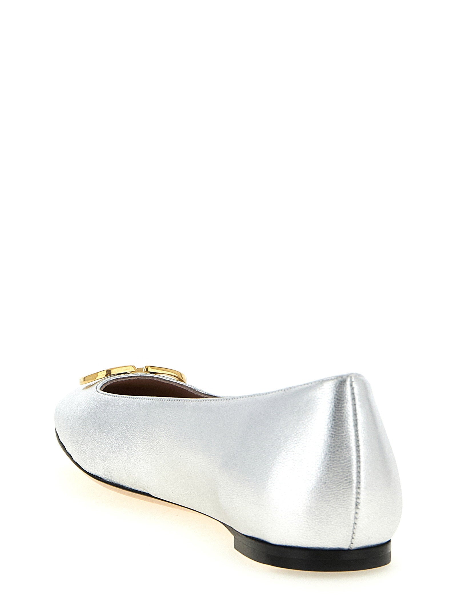 Valentino Garavani Valenitno Garavani Vlogo Signature Ballet Flats Silver